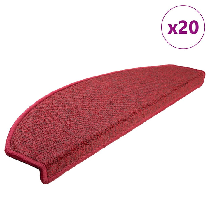trappemåtter 20 stk. 65 x 24 x 4 cm bordeaux halvrund store