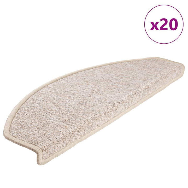 trappemåtter 20 stk. 65x24x4 cm taupe halvrund store
