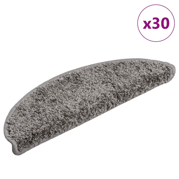 trappemåtter 30 stk. 56x17x3 cm grå halvrunde