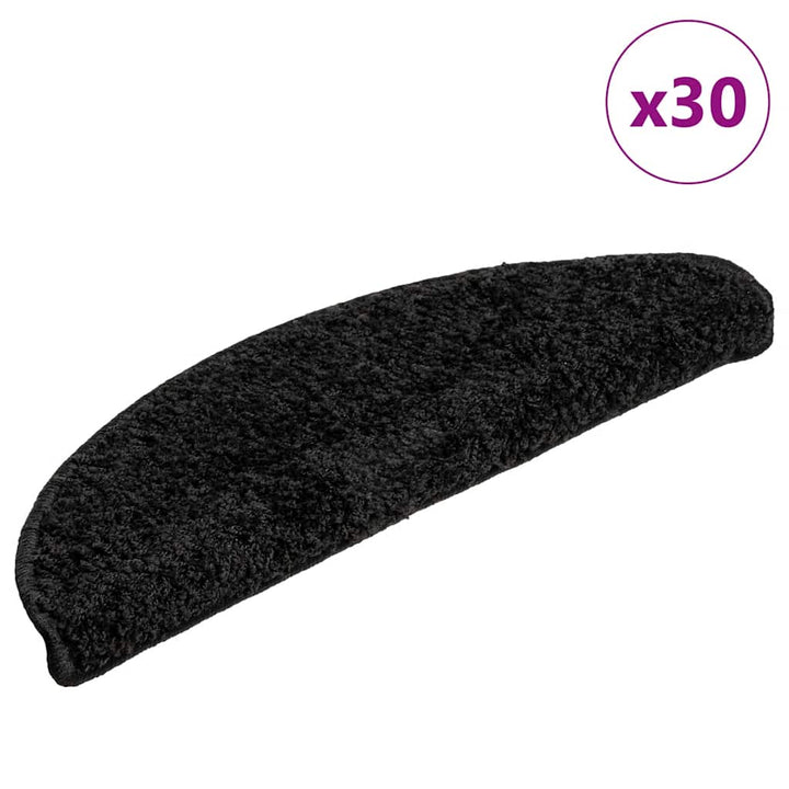 trappemåtter 30 stk. 56x17x3 cm sorte halvrunde