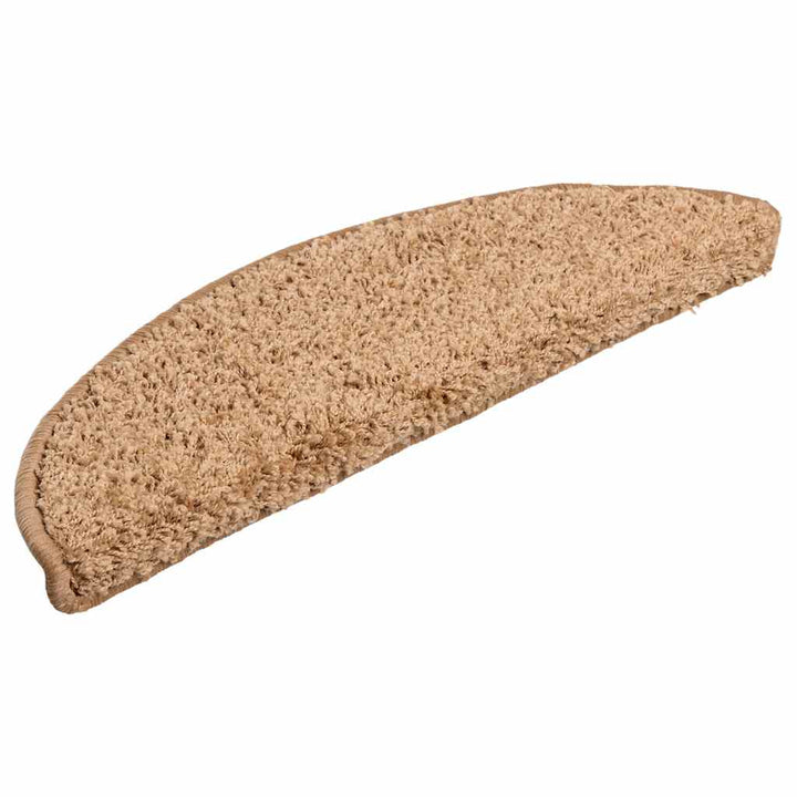 trappemåtter 30 stk. 56x17x3 cm beige halvrunde