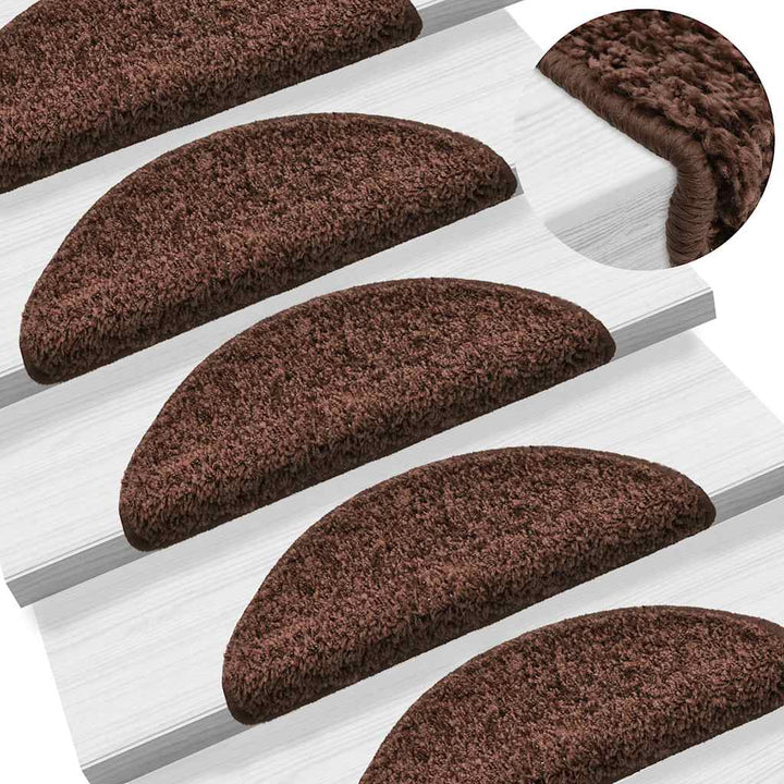 trappemåtter 30 stk. 56x17x3 cm brune halvrunde