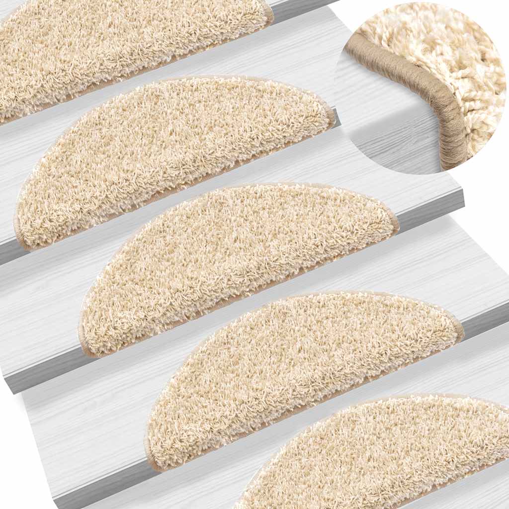 trappemåtter 30 stk. 56x17x3 cm cremefarvede halvrund