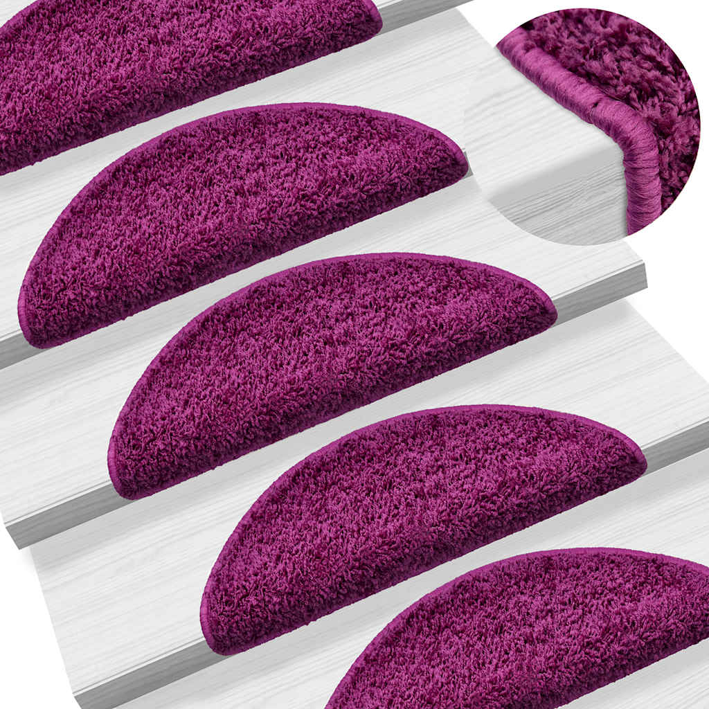 trappemåtter 30 stk. 56x17x3 cm violette halvrund