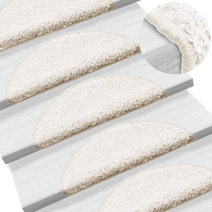 trappemåtter 30 stk. 56x17x3 cm hvide halvrunde