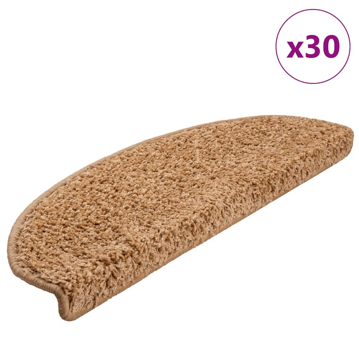 trappemåtter 30 stk. 65x21x4 cm beige halvrunde store