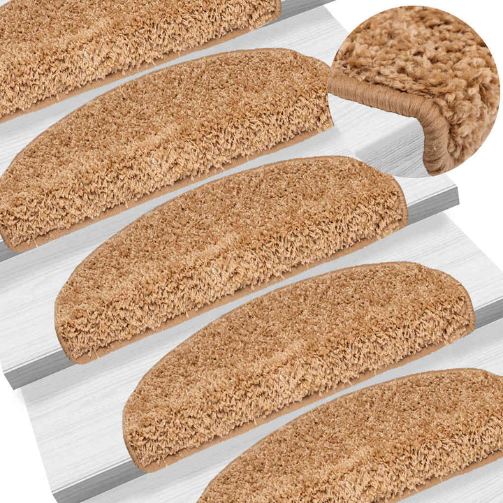 trappemåtter 30 stk. 65x21x4 cm beige halvrunde store