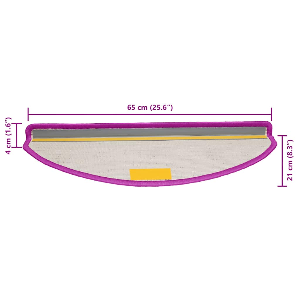 trappemåtter 30 stk. 65 x 21 x 4 cm violet halvrund stor