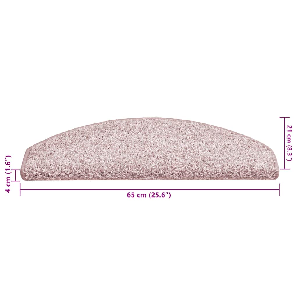 trappemåtter 30 stk. 65 x 21 x 4 cm lyserød halvrunde store
