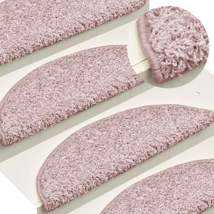 trappemåtter 30 stk. 65 x 21 x 4 cm lyserød halvrunde store