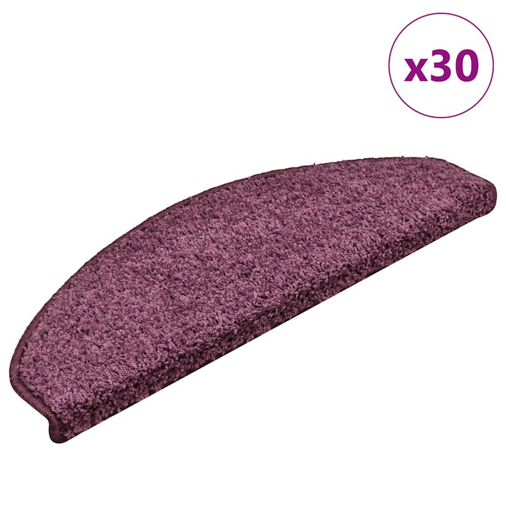 trappemåtter 30 stk. 65 x 21 x 4 cm mørkelilla halvrunde store