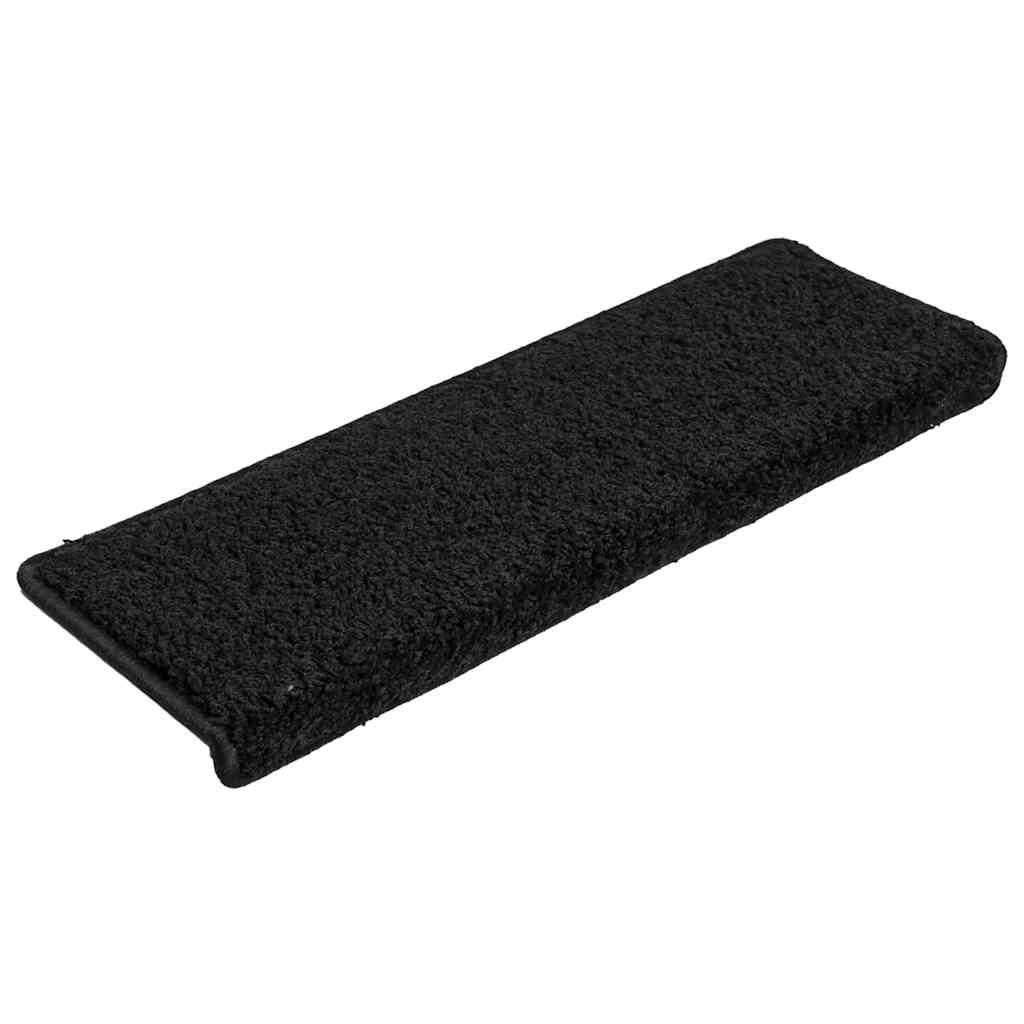trappemåtter 30 stk. 65x21x4 cm sorte rektangulære kanter