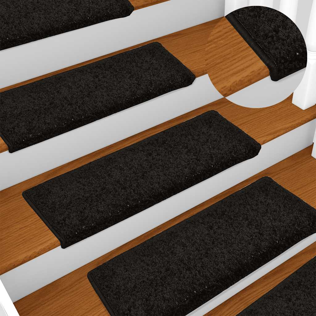 trappemåtter 30 stk. 65x21x4 cm sorte rektangulære kanter