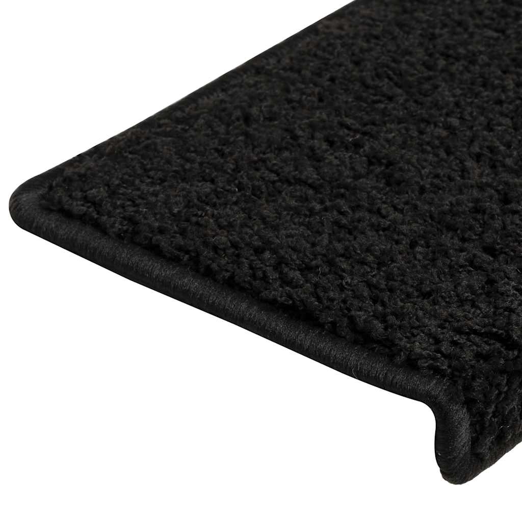 trappemåtter 30 stk. 65x21x4 cm sorte rektangulære kanter