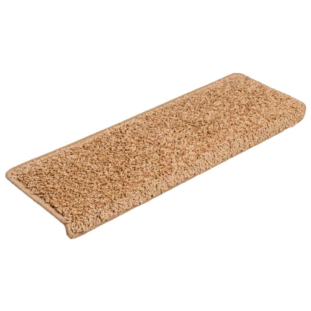 trappemåtter 30 stk. 65x21x4 cm beige rektangulær kant