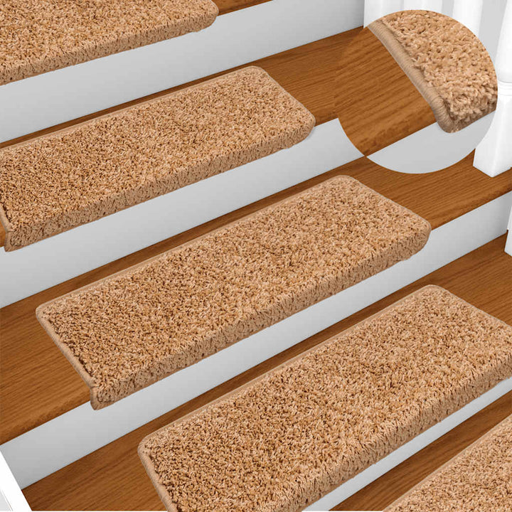 trappemåtter 30 stk. 65x21x4 cm beige rektangulær kant