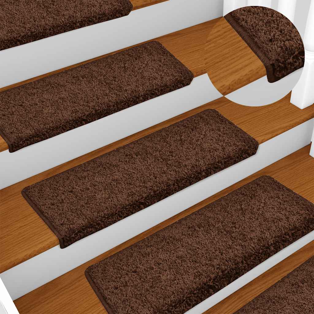 trappemåtter 30 stk. 65x21x4 cm brune rektangulære kanter