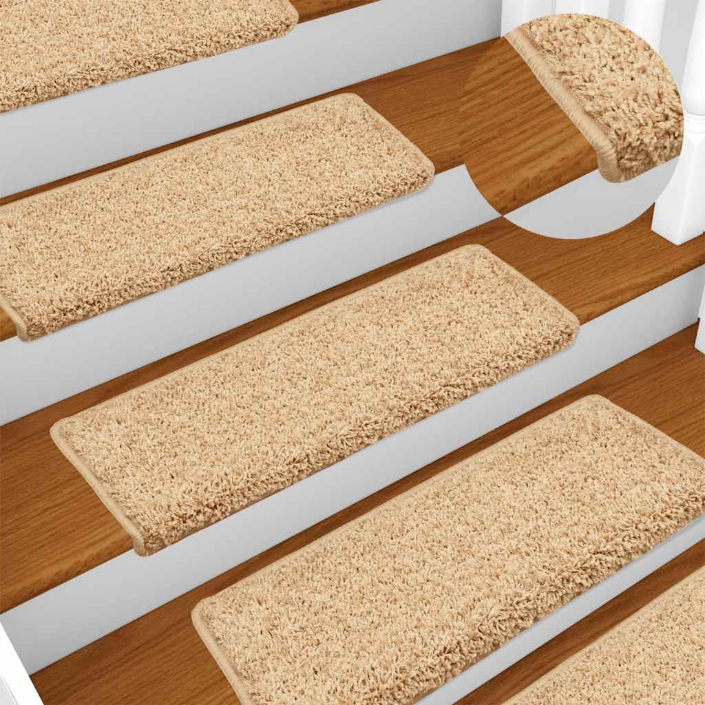 trappemåtter 30 stk. 65x21x4 cm cremefarvede rektangulære kanter