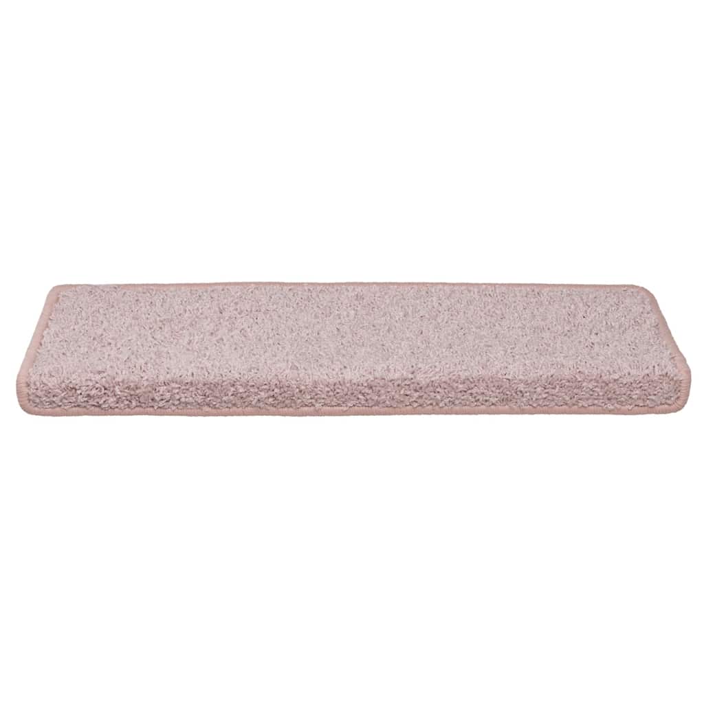 trappemåtter 30 stk. 65 x 21 x 4 cm hvide og lyserøde rektangulære kanter