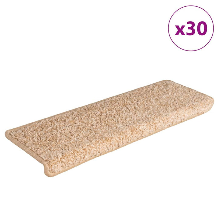 trappemåtter 30 stk. 65x21x4 cm guld rektangulær kant