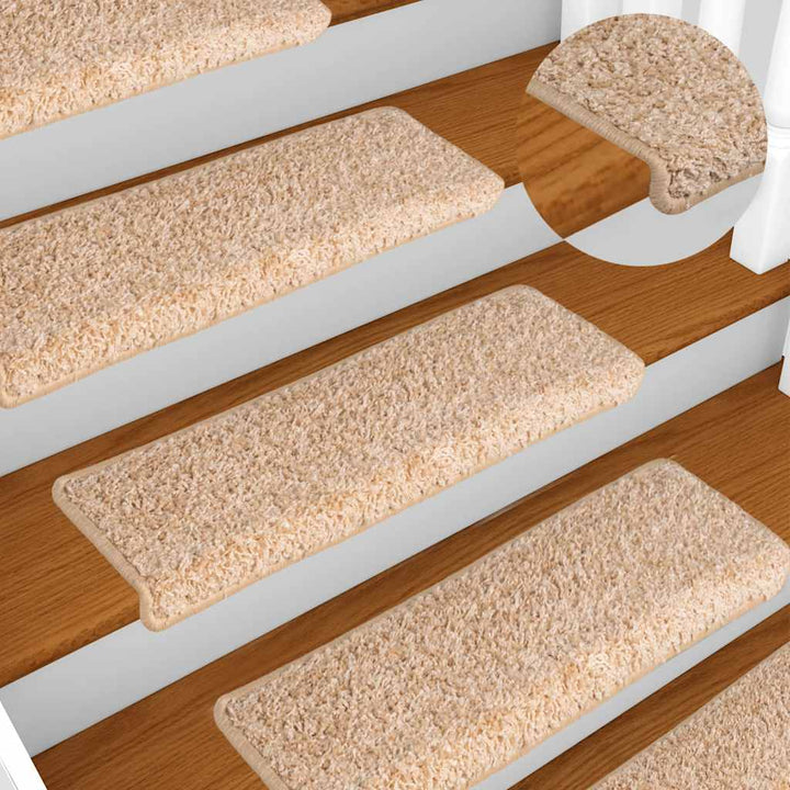 trappemåtter 30 stk. 65x21x4 cm guld rektangulær kant