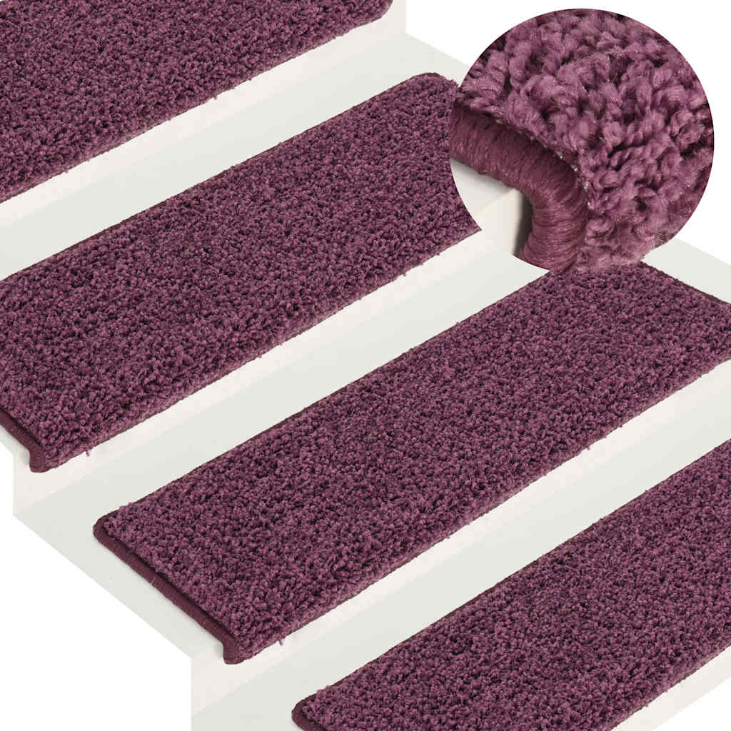 trappemåtter 30 stk. 65 x 21 x 4 cm mørkelilla rektangulær kant