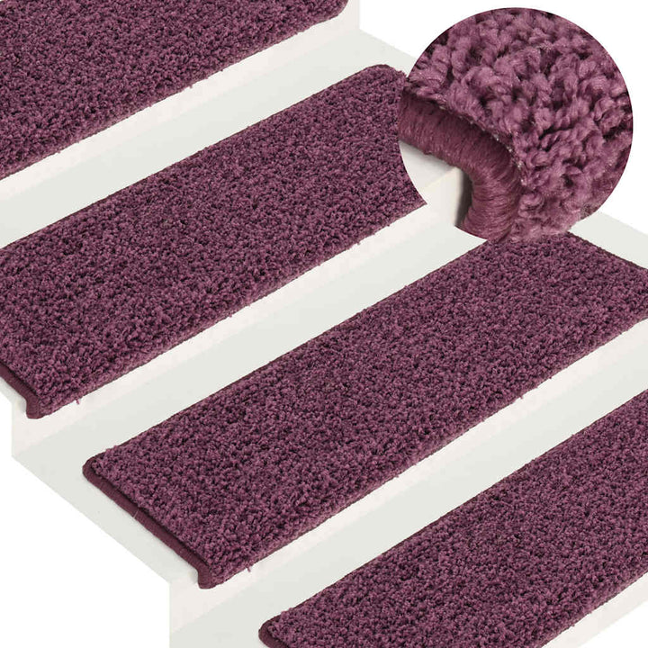 trappemåtter 30 stk. 65 x 21 x 4 cm mørkelilla rektangulær kant