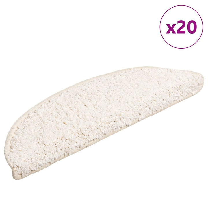 trappemåtter 20 stk. 56x17x3 cm hvide halvrunde