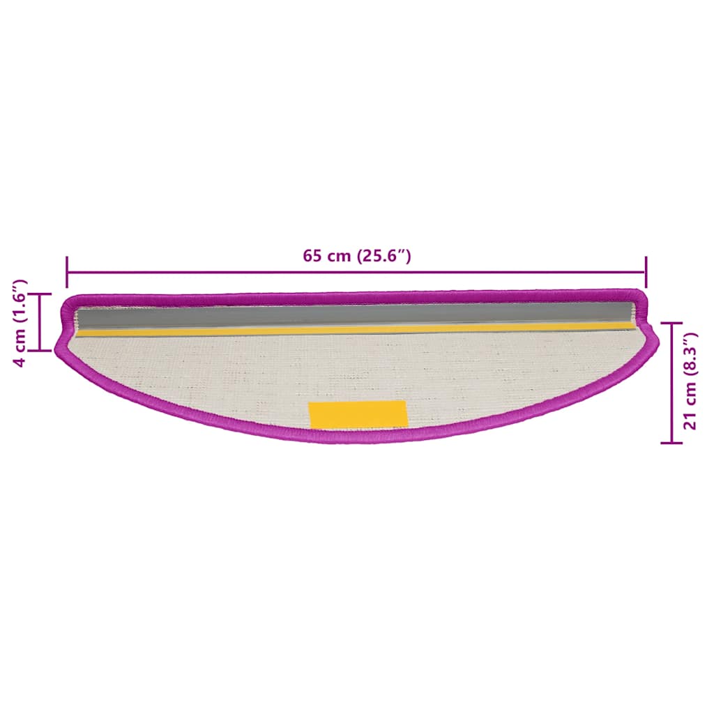 trappemåtter 20 stk. 65x21x4 cm violet halvrund stor