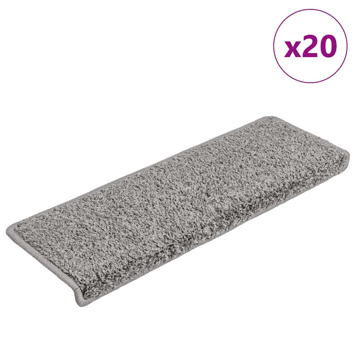 trappemåtter 20 stk. 65x21x4 cm grå rektangulær kant