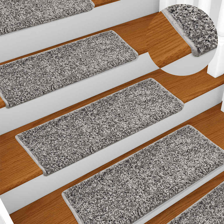 trappemåtter 20 stk. 65x21x4 cm grå rektangulær kant