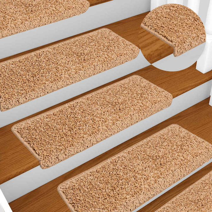 trappemåtter 20 stk. 65x21x4 cm beige rektangulær kant
