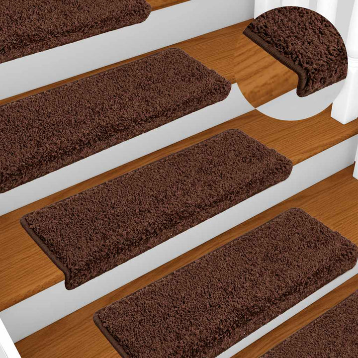 trappemåtter 20 stk. 65x21x4 cm brune rektangulære kanter