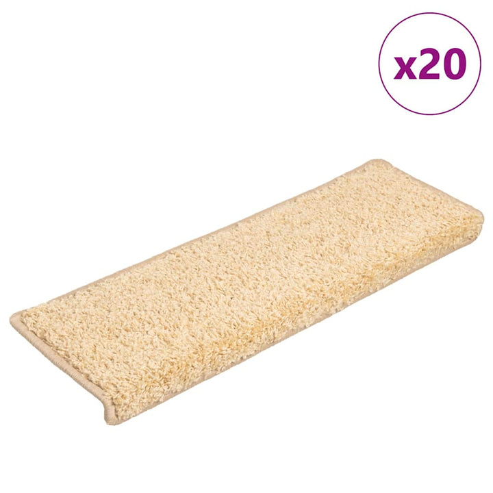 trappemåtter 20 stk. 65x21x4 cm cremefarvede rektangulære kanter
