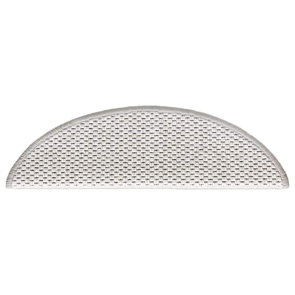 selvklæbende trappemåtter 30 stk. 56x17x3 cm sisal-look platina