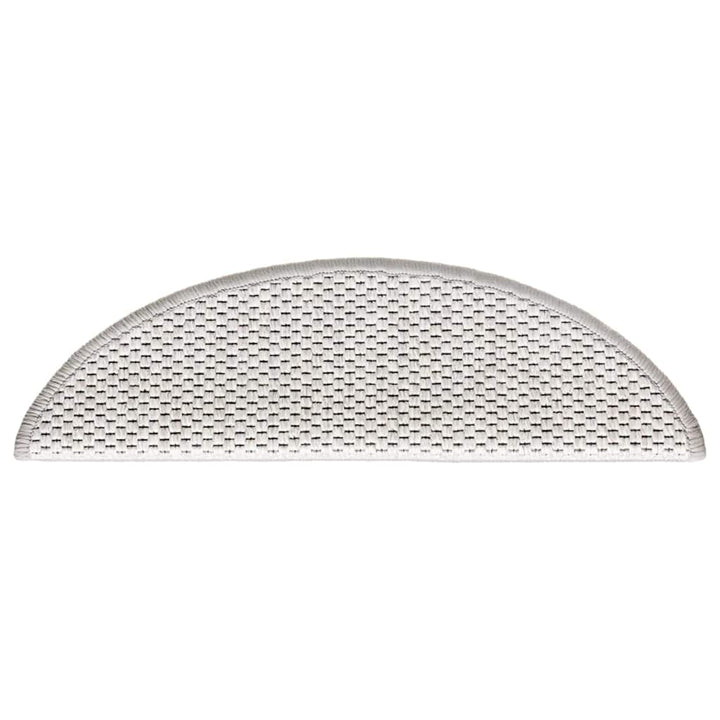 selvklæbende trappemåtter 30 stk. 56x17x3 cm sisal-look platina