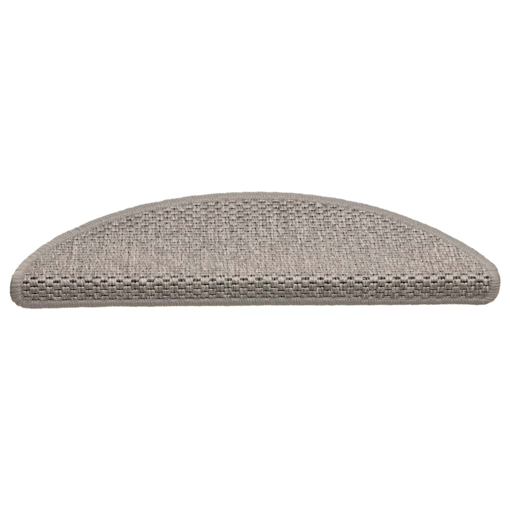 selvklæbende trappemåtter 30 stk. 56x17x3 cm sisal-look sølv