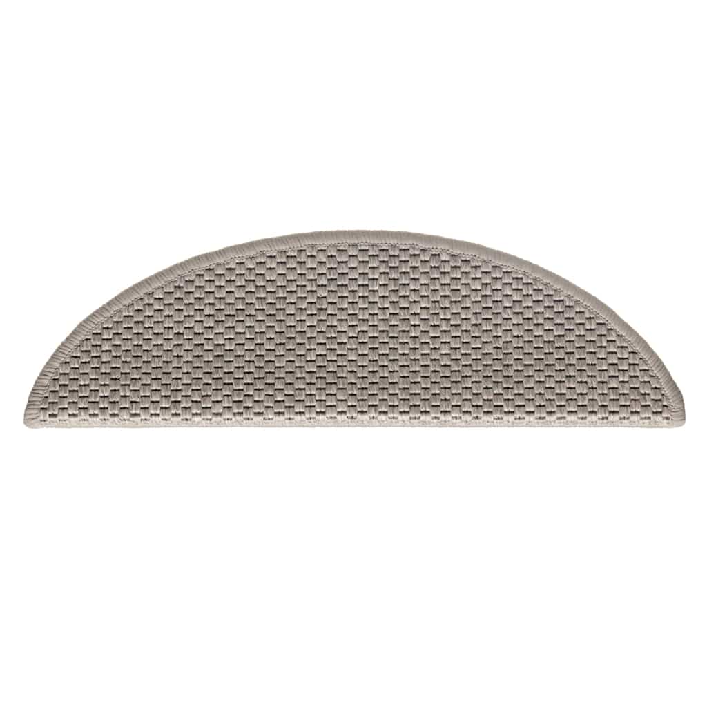 selvklæbende trappemåtter 30 stk. 56x17x3 cm sisal-look sølv