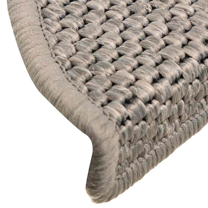 selvklæbende trappemåtter 30 stk. 56x17x3 cm sisal-look sølv