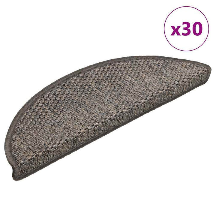 selvklæbende trappemåtter 30stk. 56x17x3cm sisal-look brunbeige