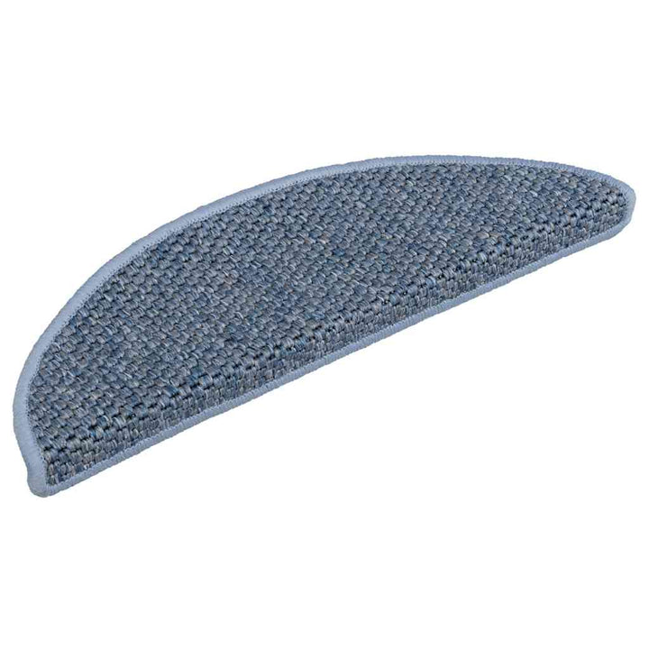 selvklæbende trappemåtter 30 stk. 56x17x3 cm sisal-look blå