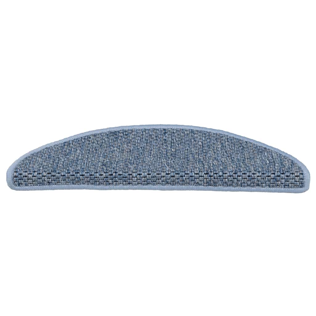 selvklæbende trappemåtter 30 stk. 56x17x3 cm sisal-look blå