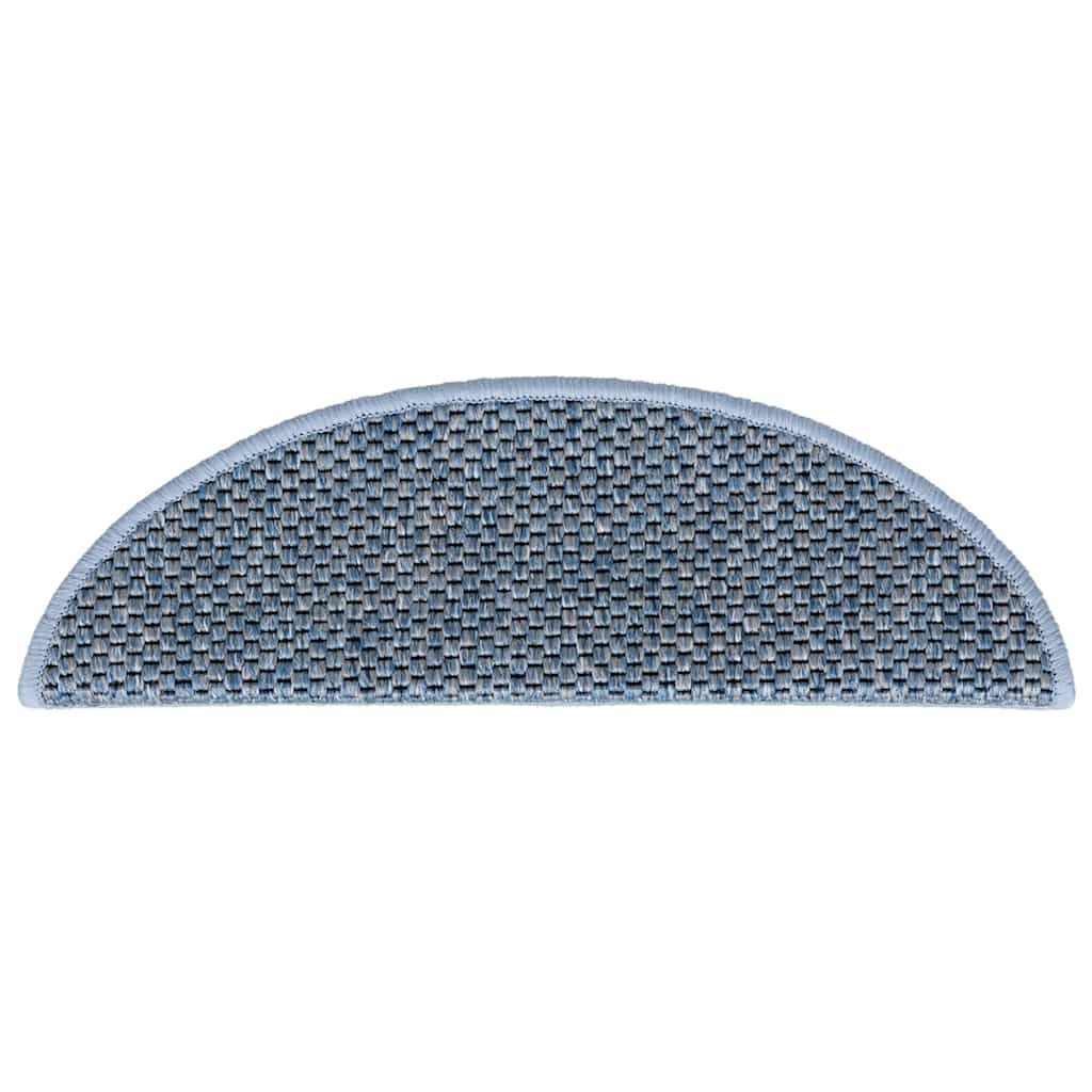 selvklæbende trappemåtter 30 stk. 56x17x3 cm sisal-look blå