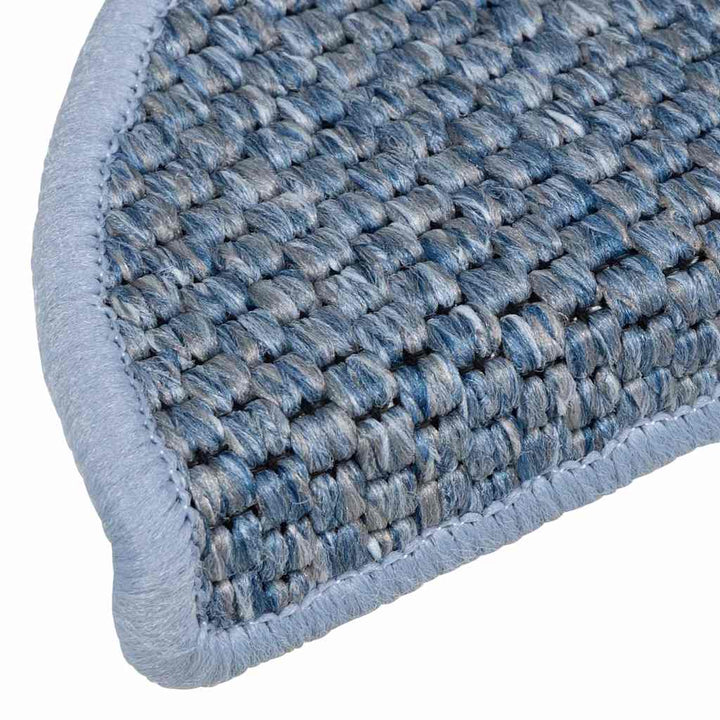 selvklæbende trappemåtter 30 stk. 56x17x3 cm sisal-look blå