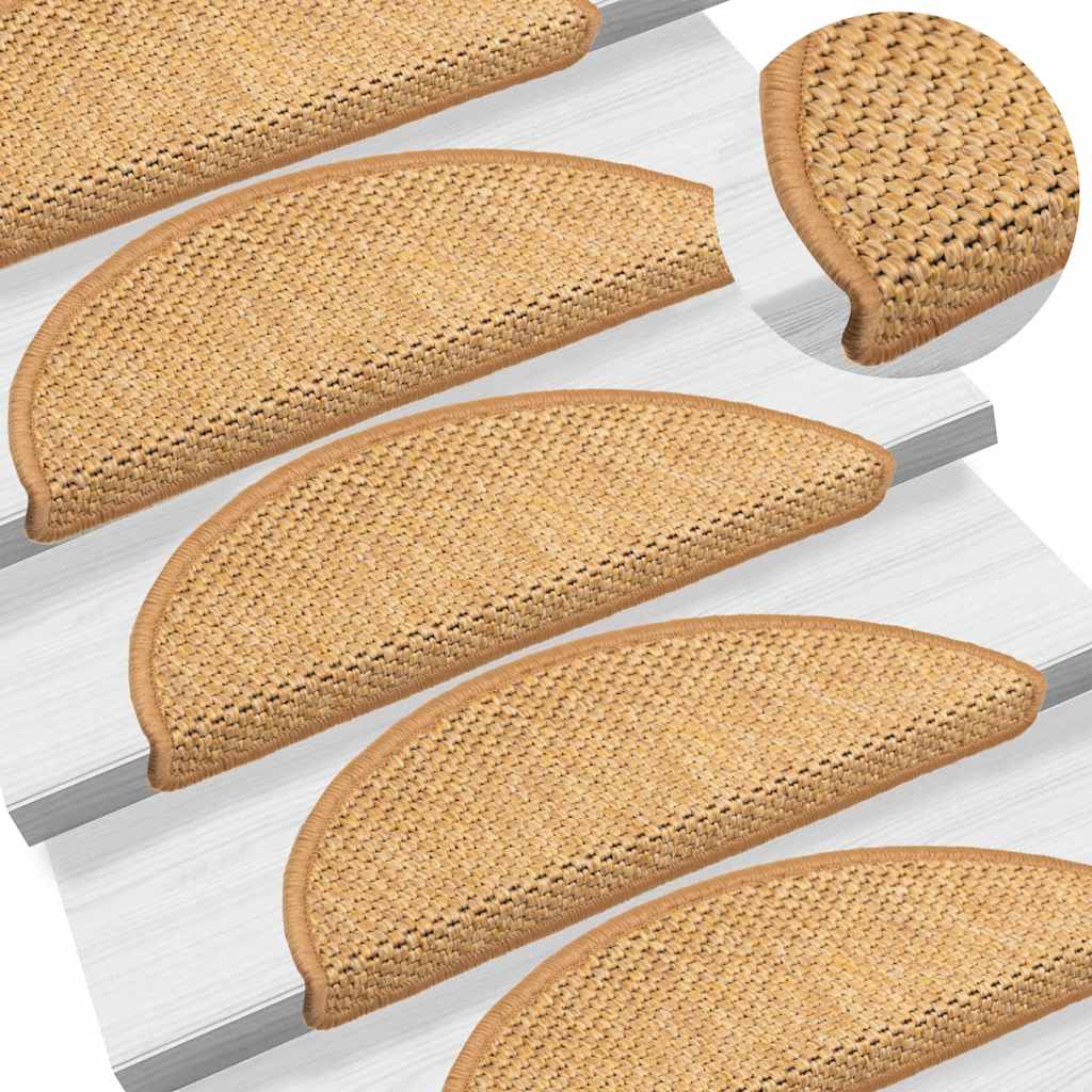 selvklæbende trappemåtter 30 stk. 56x17x3 cm sisal-look sisal