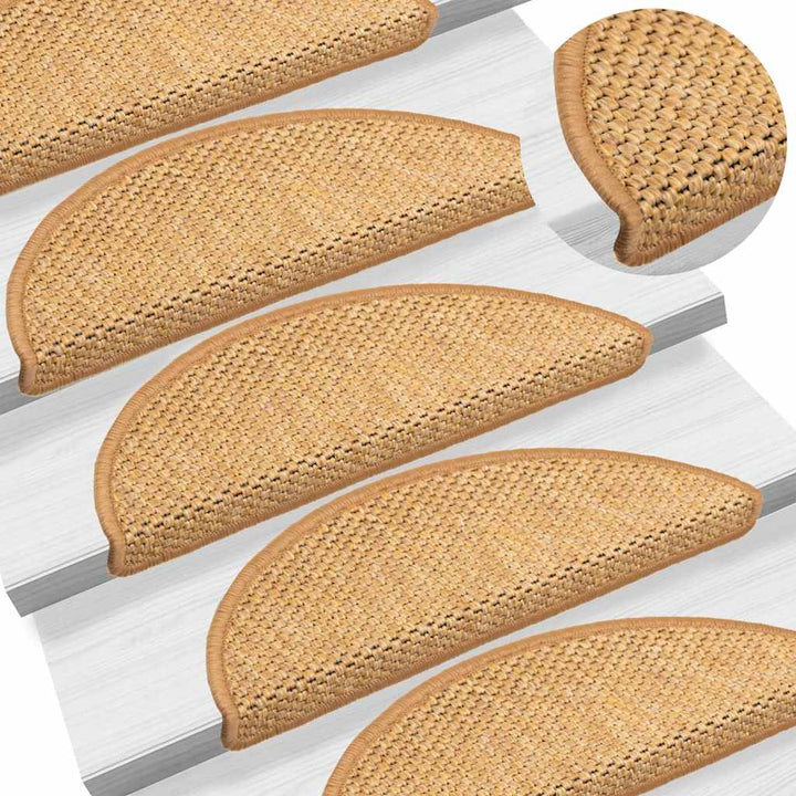 selvklæbende trappemåtter 30 stk. 56x17x3 cm sisal-look sisal