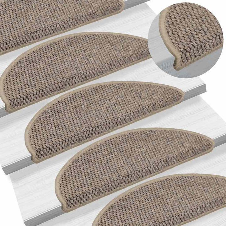 selvklæbende trappemåtter 30 stk. 56x17x3 cm sisal-look beige