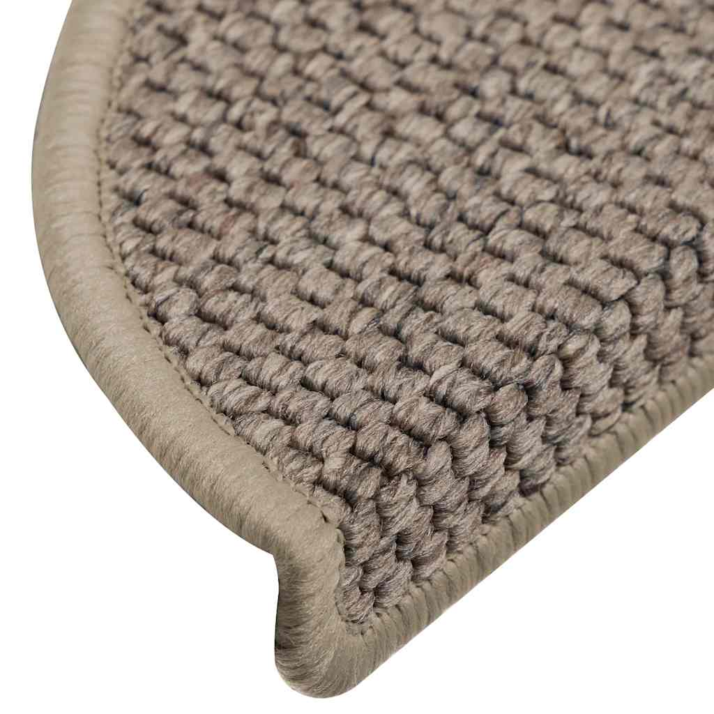 selvklæbende trappemåtter 30 stk. 56x17x3 cm sisal-look beige