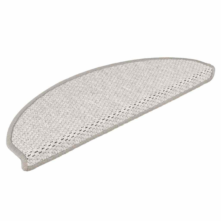 selvklæbende trappemåtter 30 stk. 65x21x4 cm sisal-look platina