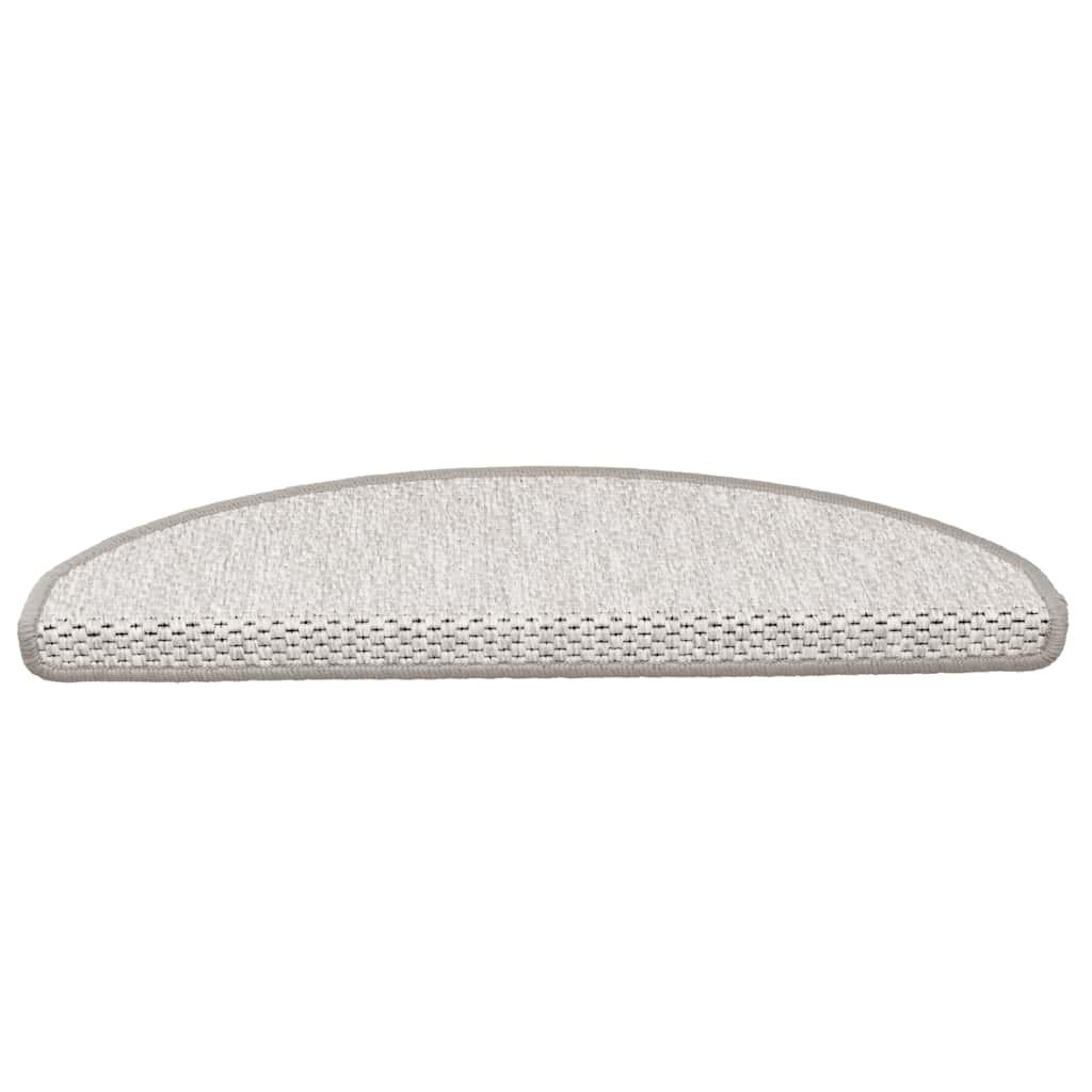 selvklæbende trappemåtter 30 stk. 65x21x4 cm sisal-look platina